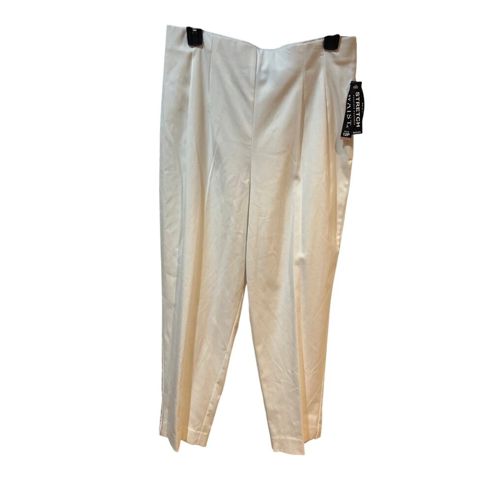 Briggs New York Comfort Waist Pants Women’s 12P White Pull-On Easy Washable NEW
